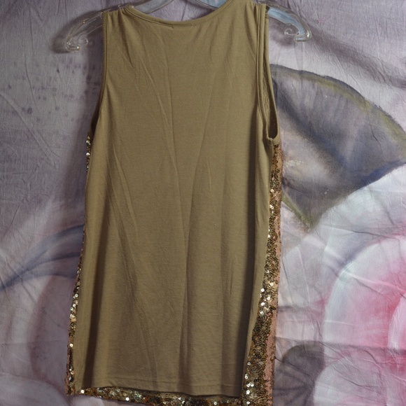 Gold Sequinned Tank Top SZ S - Picture 5 of 5